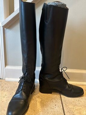 Ariat Black Tall Lace-Up Riding Boots- 8.5 Slim calf